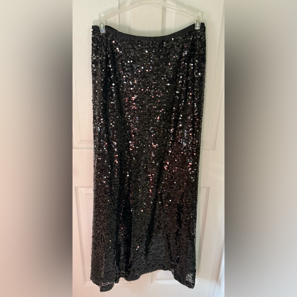 Calvin Klein Black Sequin Maxi Skirt